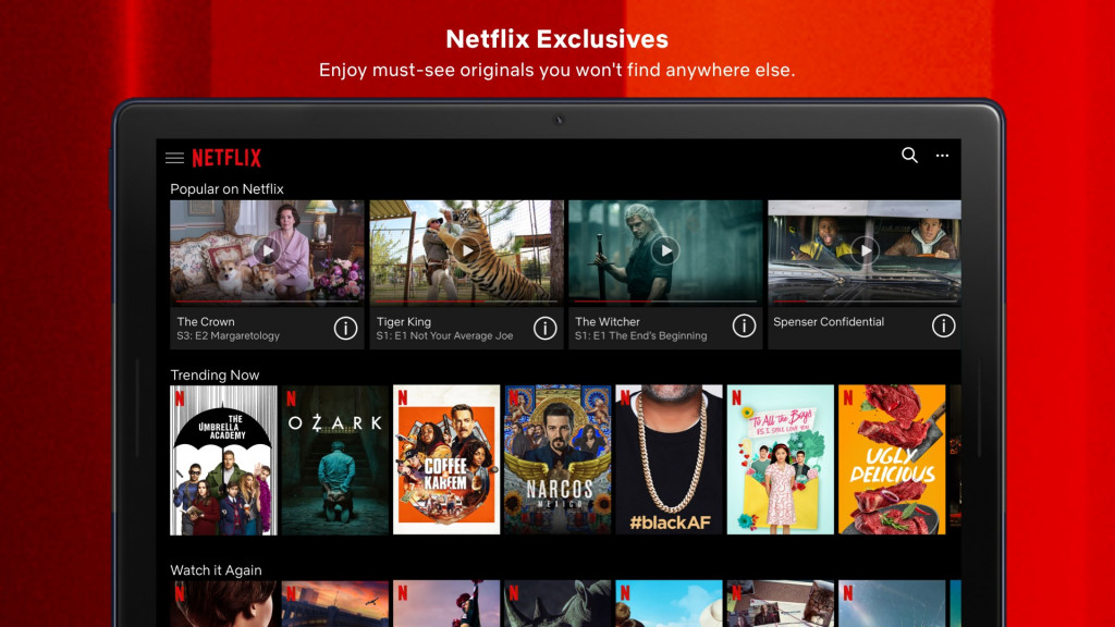 Netflix website interface