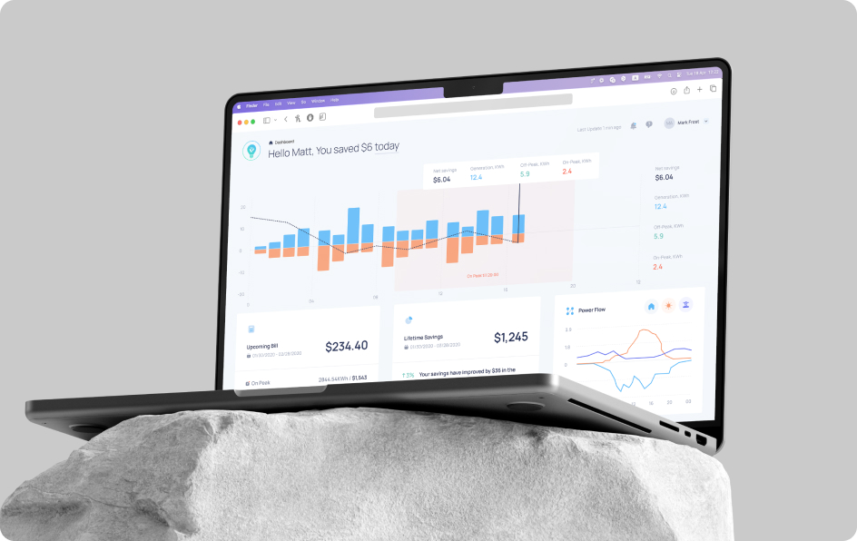 Sprightful dashboard design by Fireart: solar energy app interface