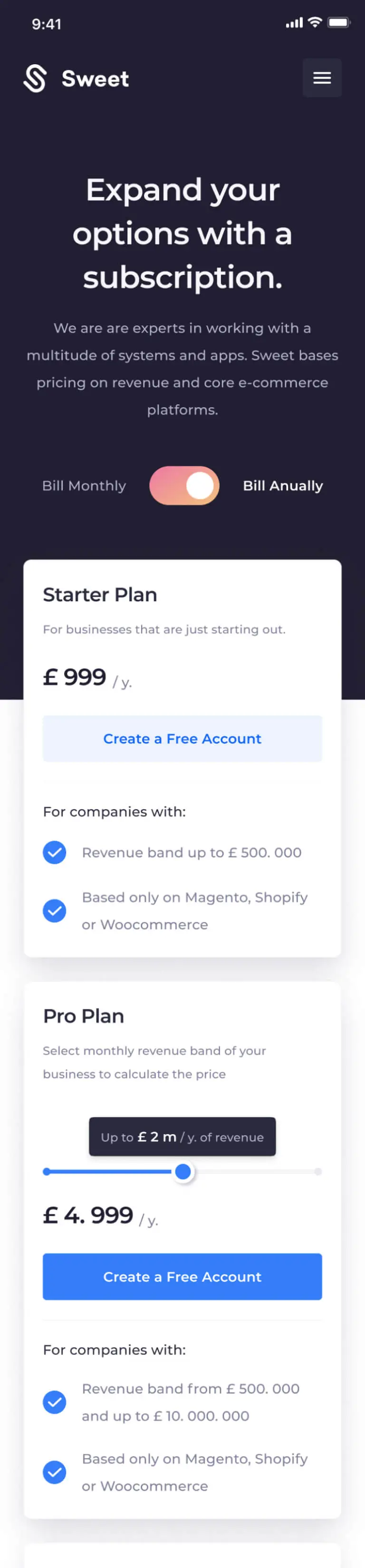 Website redesignfor Sweet Analytics. 19
